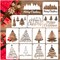 12 Pcs Christmas Tree Stencils for Painting(Holiday)6"L x 5"W